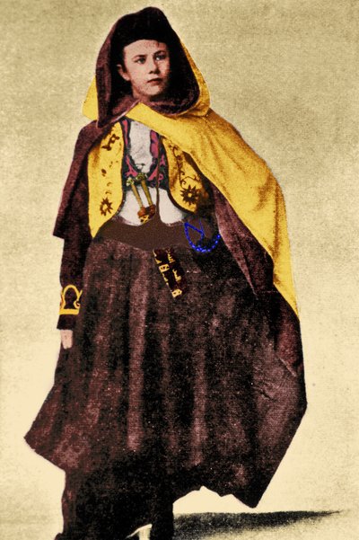 Swiss explorer Isabelle Eberhardt wearing Arabian costume, c.1897 (later colourization) by Unknown